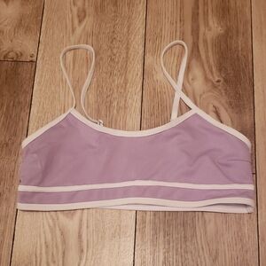 SHEIN Lavender Sports Bra with White Edges